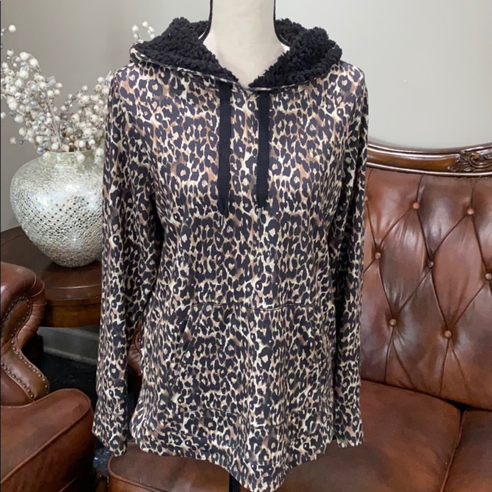 Ideology Women's Leopard Round-Hem Hoodie, - Picture 7 of 9